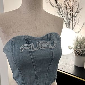 FUBU Denim Corset Top